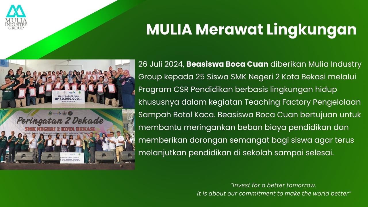 MULIA Merawat Lingkungan: Beasiswa "BOCA CUAN"